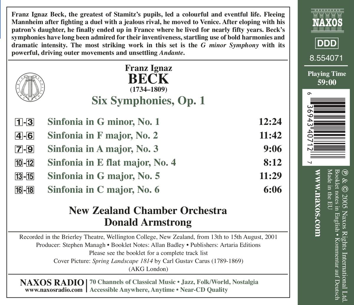 BECK: Six symphonies op. 1 - slide-1