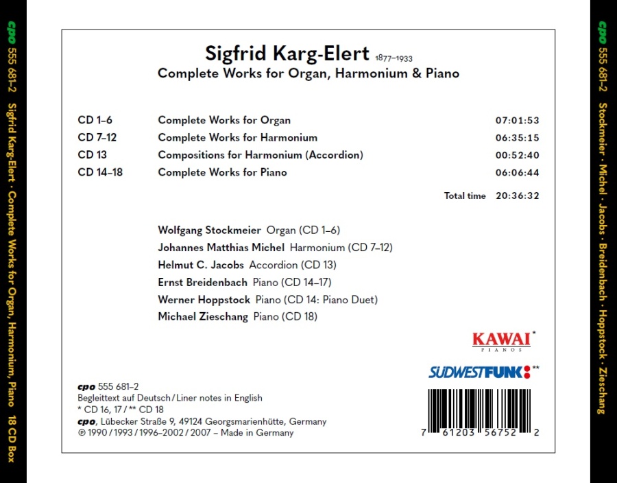 Karg-Elert: Works for Organ, Harmonium & Piano - slide-1