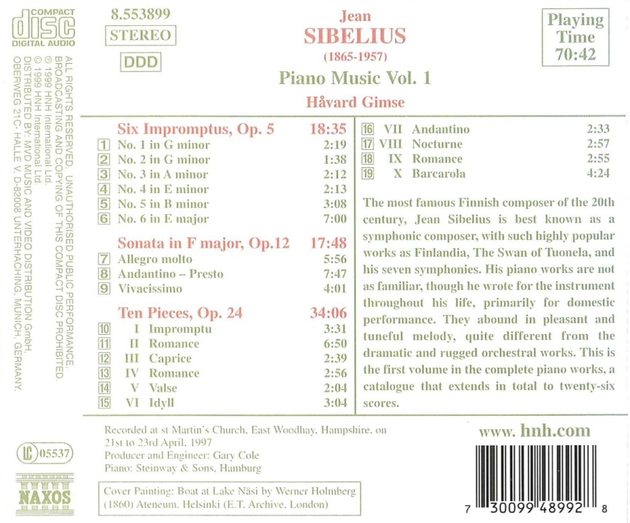 SIBELIUS: Piano Music Vol. 1 - slide-1
