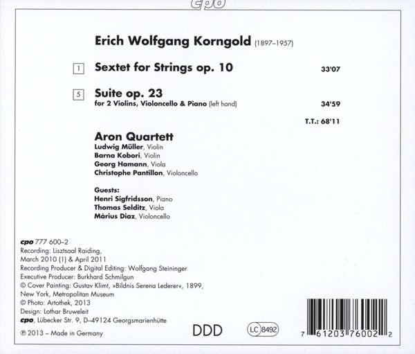 Korngold: Sextet for Strings op. 10, Suite op. 23 - slide-1