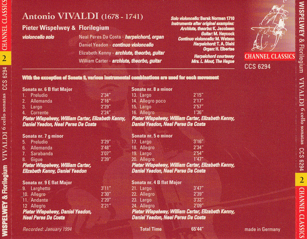 Vivaldi: 6 Cello Sonatas - slide-1