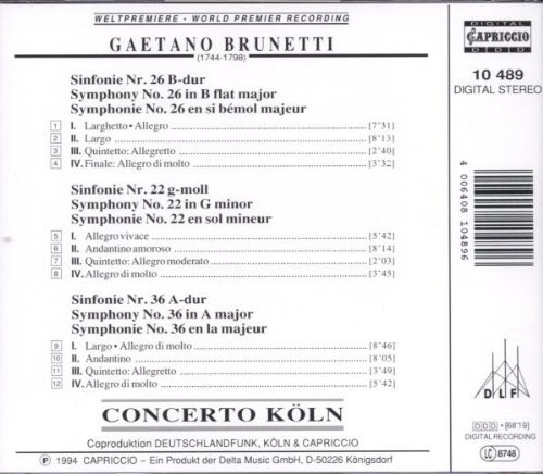 BRUNETTI Gaetano: 3 Sinfonien - slide-1