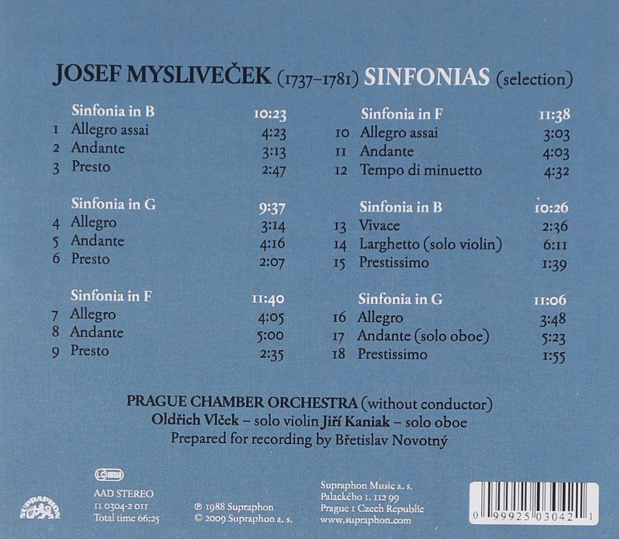 Myslivecek: Sinfonias - slide-1