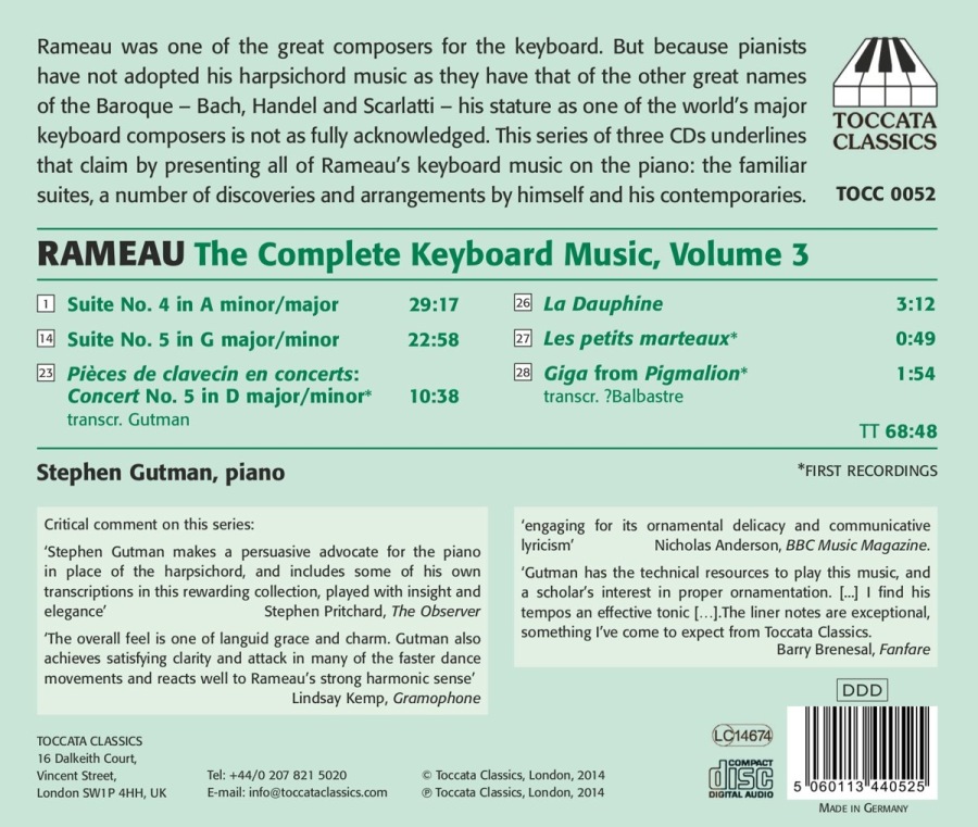 Rameau: The Complete Keyboard Music Vol. 3 - slide-1
