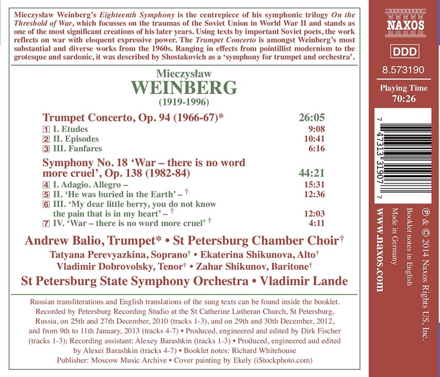 Weinberg: Symphony No. 18 ‘War - No Word More Cruel’, Op.138, Trumpet Concerto, Op. 94 - slide-1