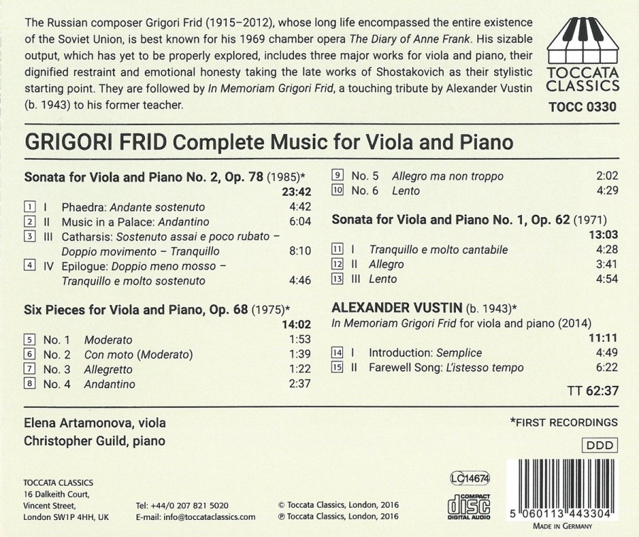 Frid: Music for Viola and Piano - slide-1