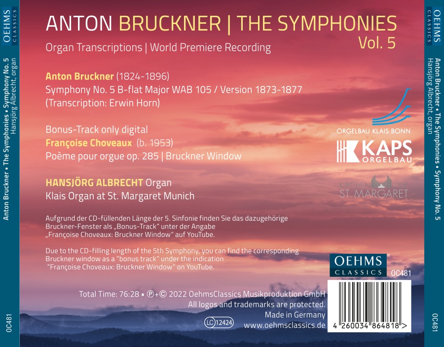 Bruckner Project - The Symphonies Vol. 5, Organ Transcriptions - slide-1