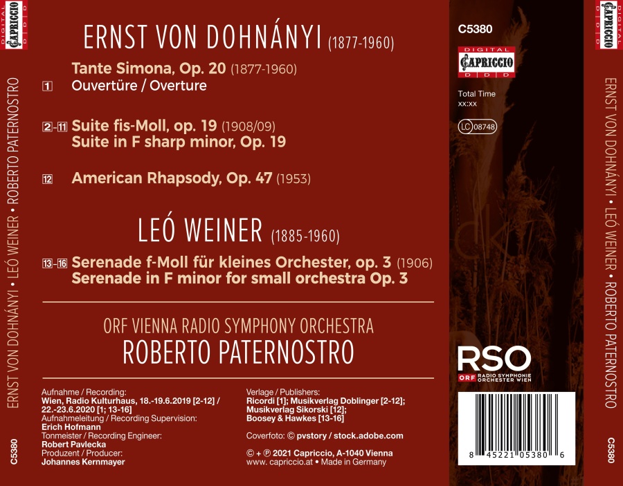 Dohnányi; Weiner: Orchestral Works - slide-1