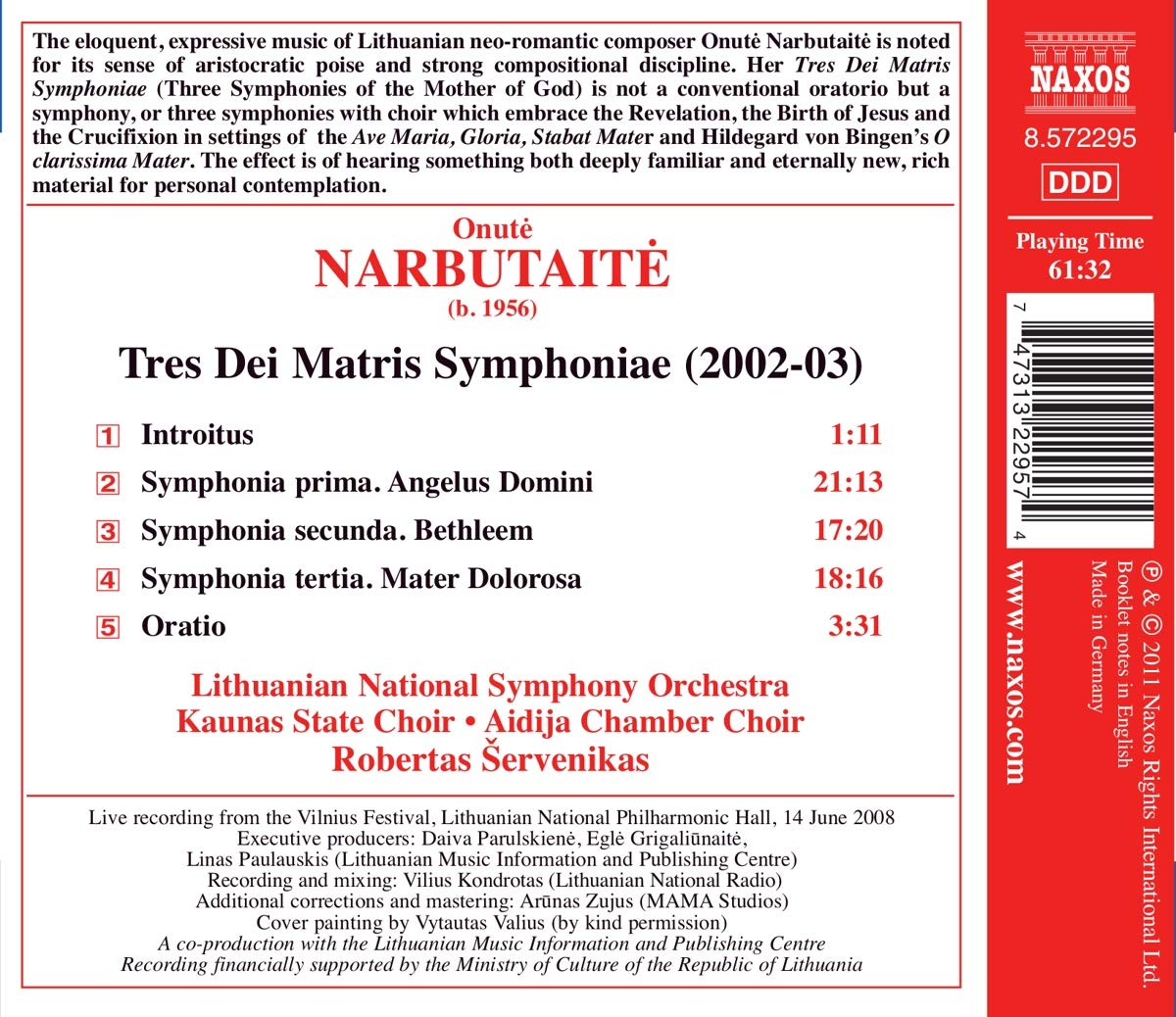 NARBUTAITE: Tres Dei Matris Symphoniae - slide-1