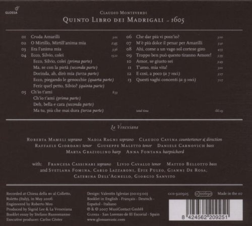 Monteverdi: Quinto Libro dei Madrigali  - slide-1