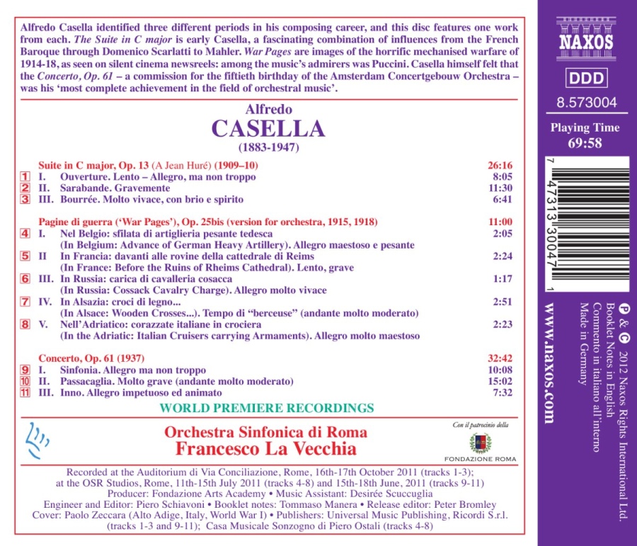 Casella: Concerto for Orchestra, Pagine di guerra, Suite - slide-1