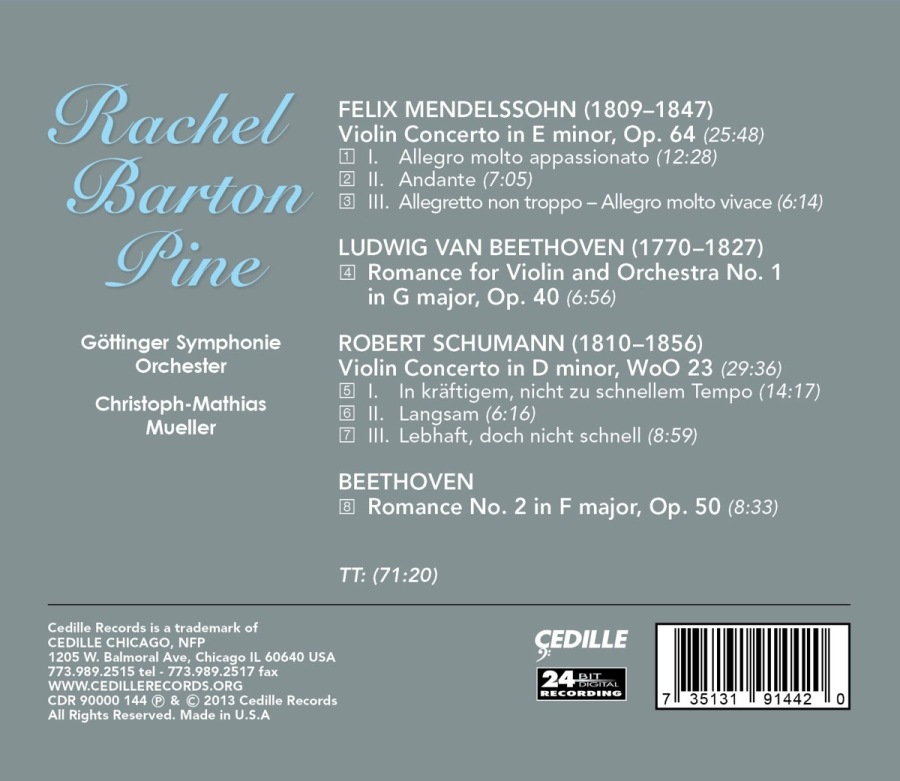 Mendelssohn & Schuman: Violin Concertos, Beethoven: Romances - slide-1
