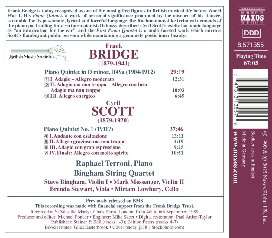 Bridge, Frank & Scott, Cyril: Piano Quintets - slide-1