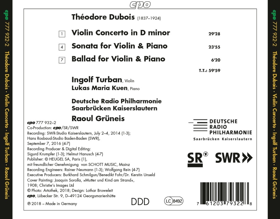 Dubois: Violin Concerto; Violin Sonata; Ballad - slide-1