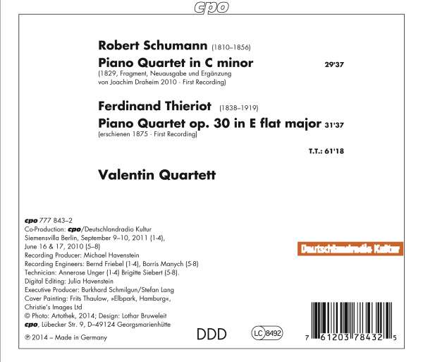Thieriot & Schumann: Piano Quartets - slide-1
