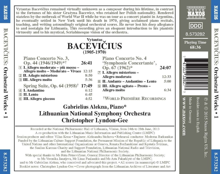 Bacevičius: Orchestral Works Vol. 1 - Piano Concertos Nos. 3 and 4; Spring Suite - slide-1