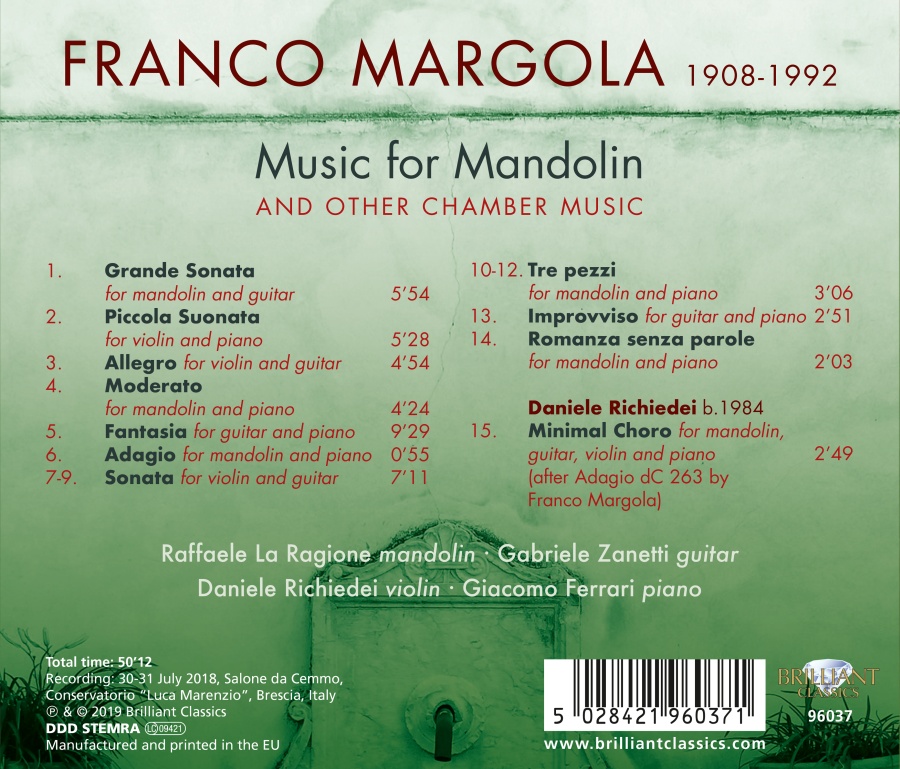 Margola: Music for Mandolin & other Chamber Music - slide-1