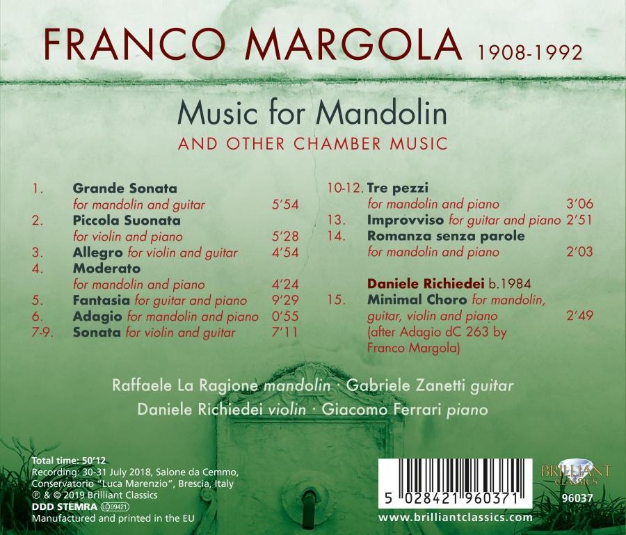 Margola: Music for Mandolin & other Chamber Music - slide-1