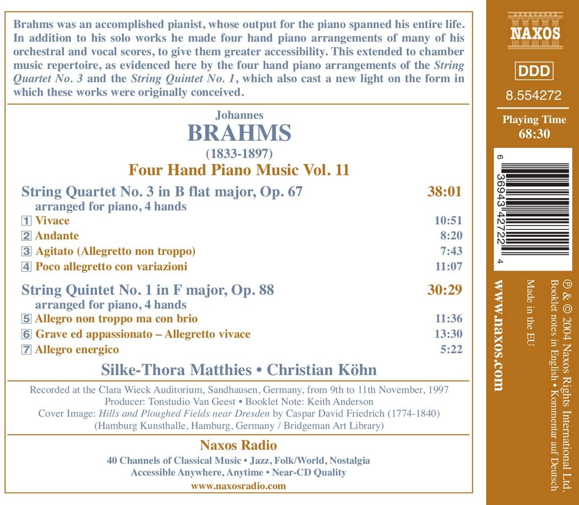 BRAHMS: Four Hand Piano Music Vol.11 - slide-1