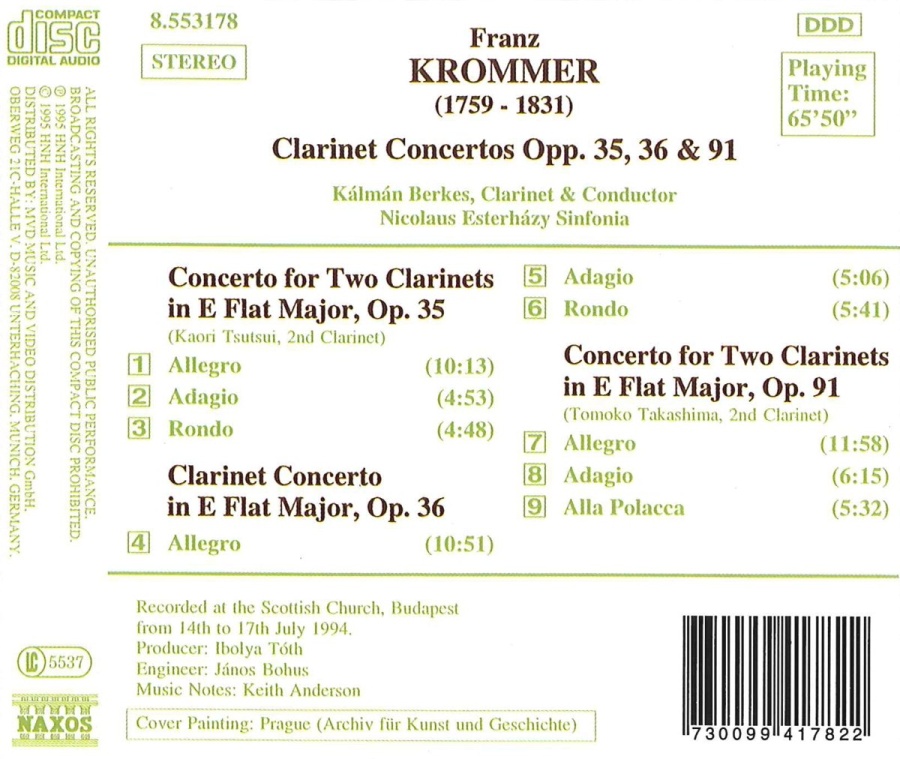 KROMMER: Clarinet Concertos - slide-1