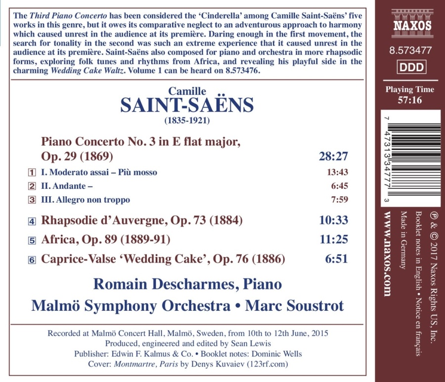 Saint-Saëns: Piano Concerto No. 3; Africa; Rhapsodie d’Auvergne; Wedding Cake Waltz - slide-1