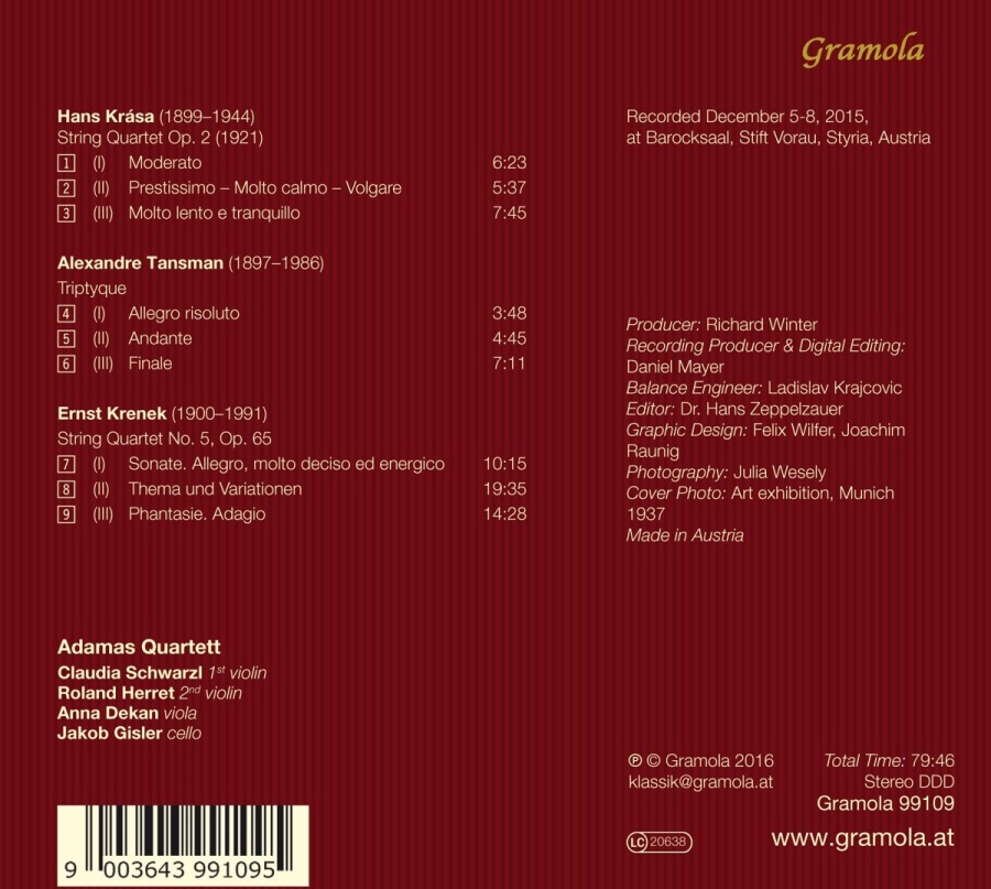 Krása/Tansman/Krenek/Ernst: String Quartets - slide-1