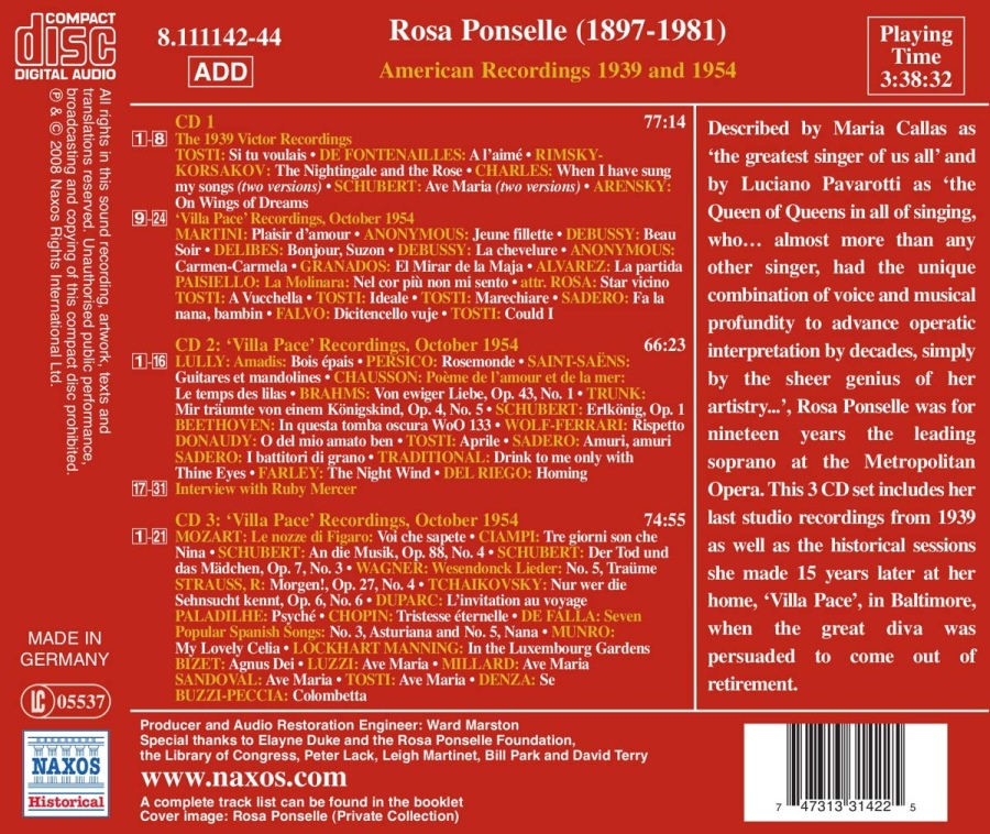 PONSELLE Rosa - American recordings 1939 & 1954 - slide-1