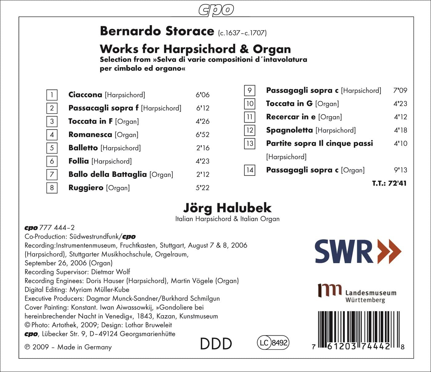 Storace: Works for Harpsichord & Organ - slide-1