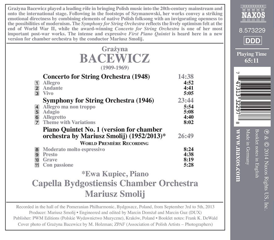 Bacewicz: Symphony for String Orchestra; Concerto for String Orchestra; Piano Quintet 1 - slide-1