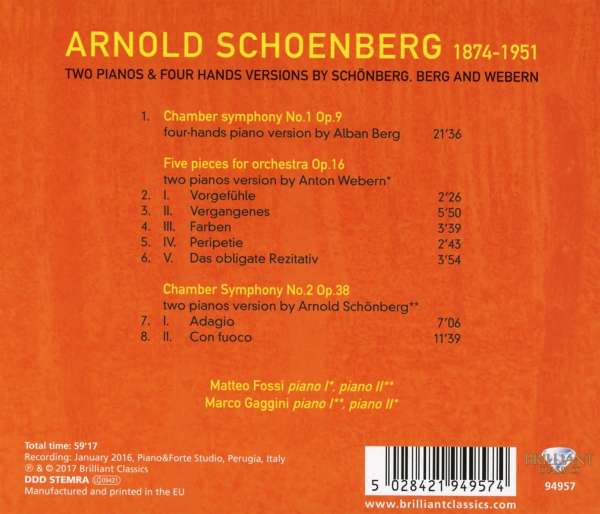 Schoenberg: Chamber Symphonies; Five Pieces Op.16 - slide-1