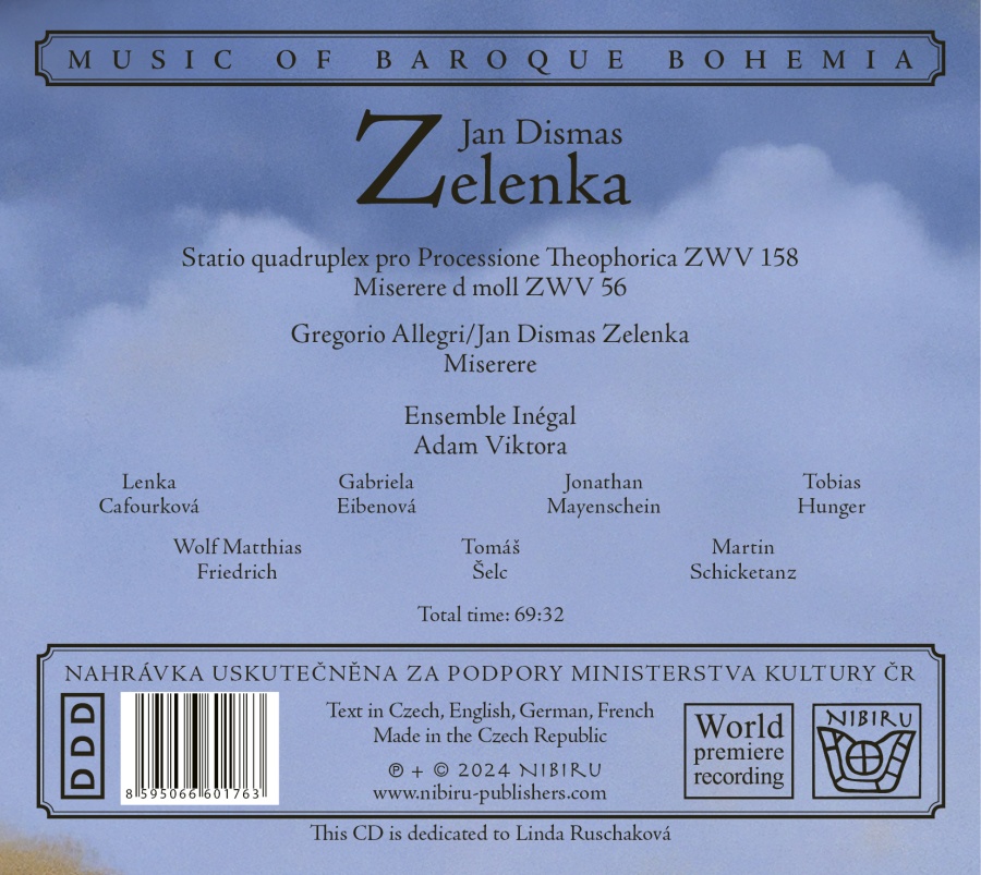 Zelenka: Statio quadruplex ZWV 158; Miserere ZWV 56 - slide-1