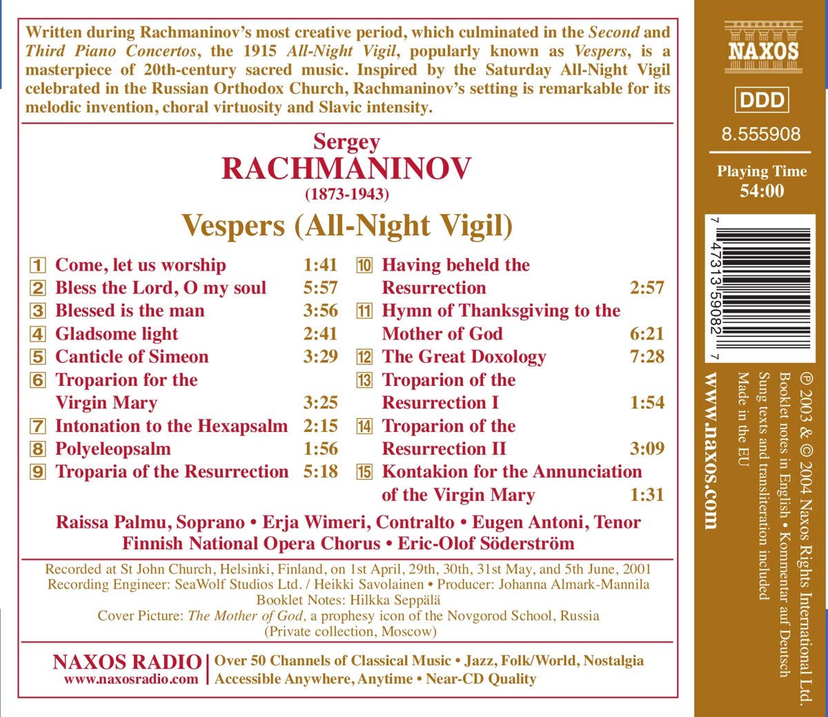 RACHMANINOV: Vespers - slide-1