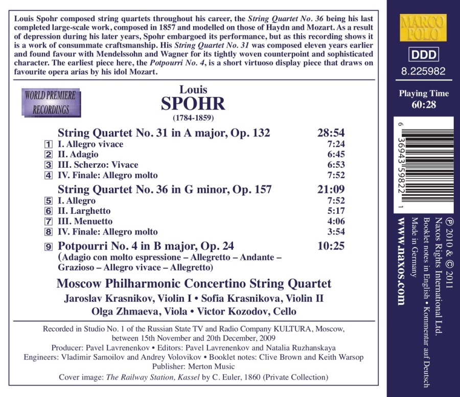 Spohr: String Quartets Vol. 14 - Nos. 31 and 36 - slide-1