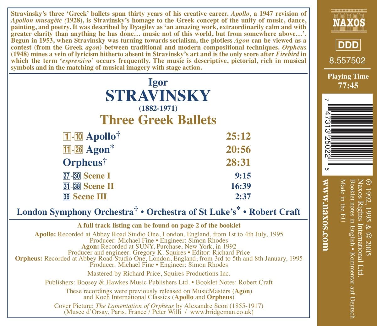 STRAVINSKY: Three Greek ballets - slide-1