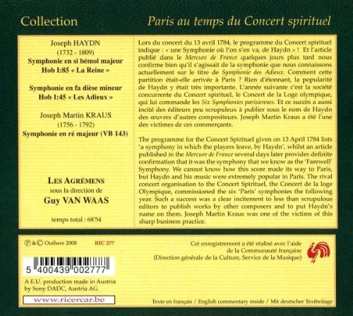 Haydn a paris: Symphonies nos. 85 "La Reine" & 45 "Les Adieux" - slide-1