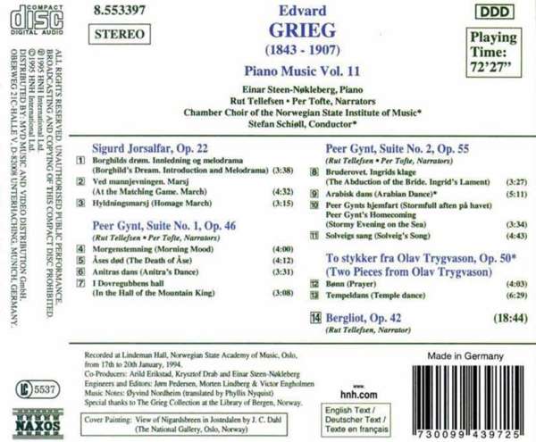 GRIEG: Piano Music vol.11 - slide-1