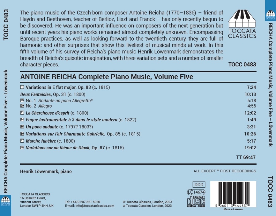 Reicha: Piano Music Vol. 5 - slide-1