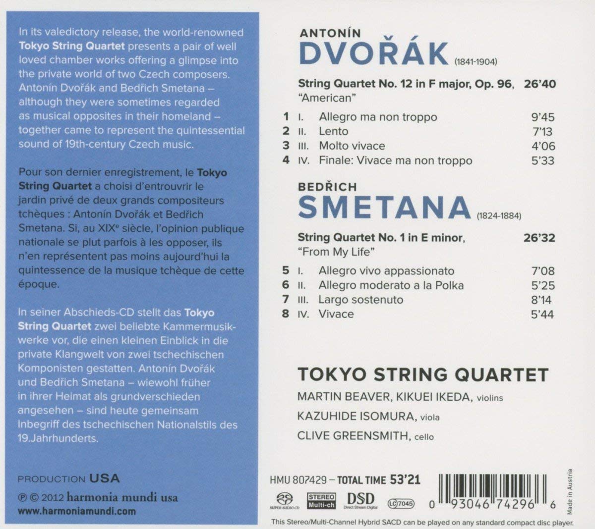 Dvorák & Smetana: String Quartets - slide-1