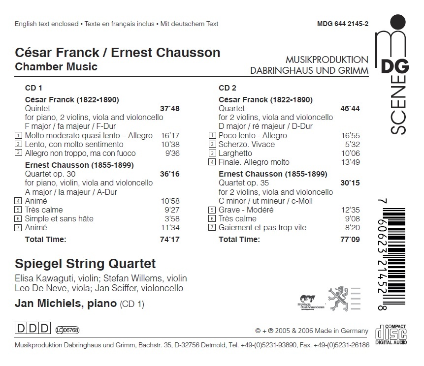 Franck & Chausson: String Quartets & Piano Quartet - slide-1