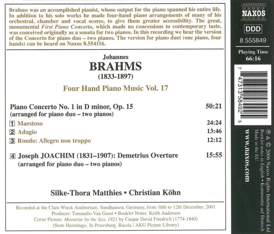 BRAHMS: Four-Hand Piano Music Vol. 17 - slide-1