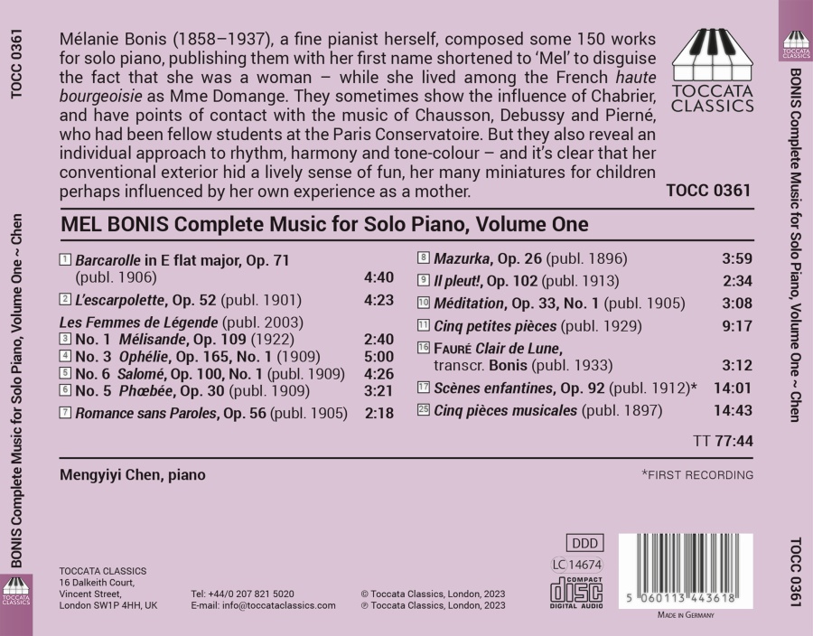 Bonis: Solo Piano Music Vol. 1 - slide-1