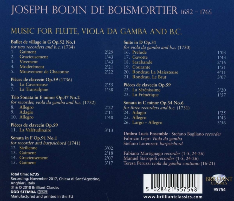 Boismortier: Music for Flute, Viola da Gamba and B.C. - slide-1