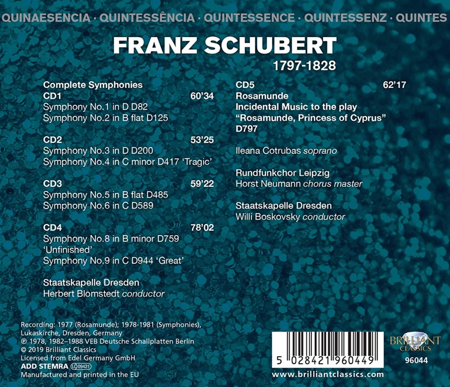 Quintessence Schubert: Complete Symphonies; Rosamunde - slide-1