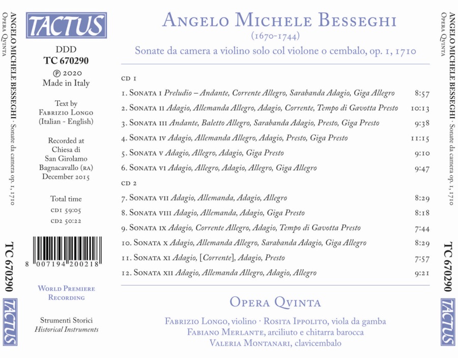 Besseghi: Sonate da Camera op. 1 - slide-1