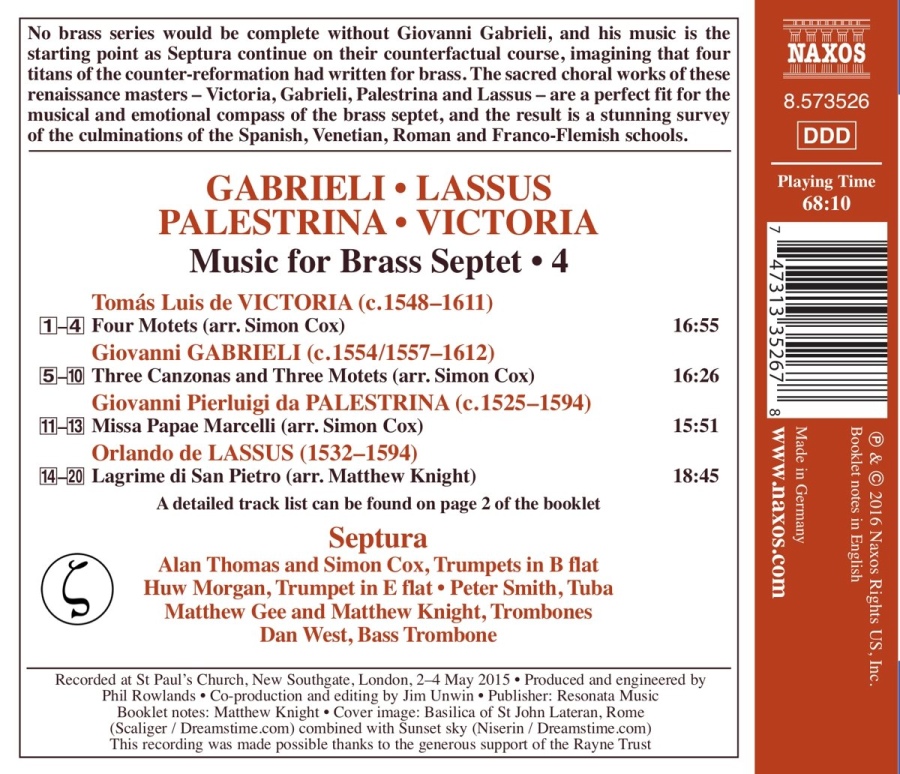 Music for Brass Septet 4 - Victoria, Gabrieli, Palestrina, Lassus - slide-1
