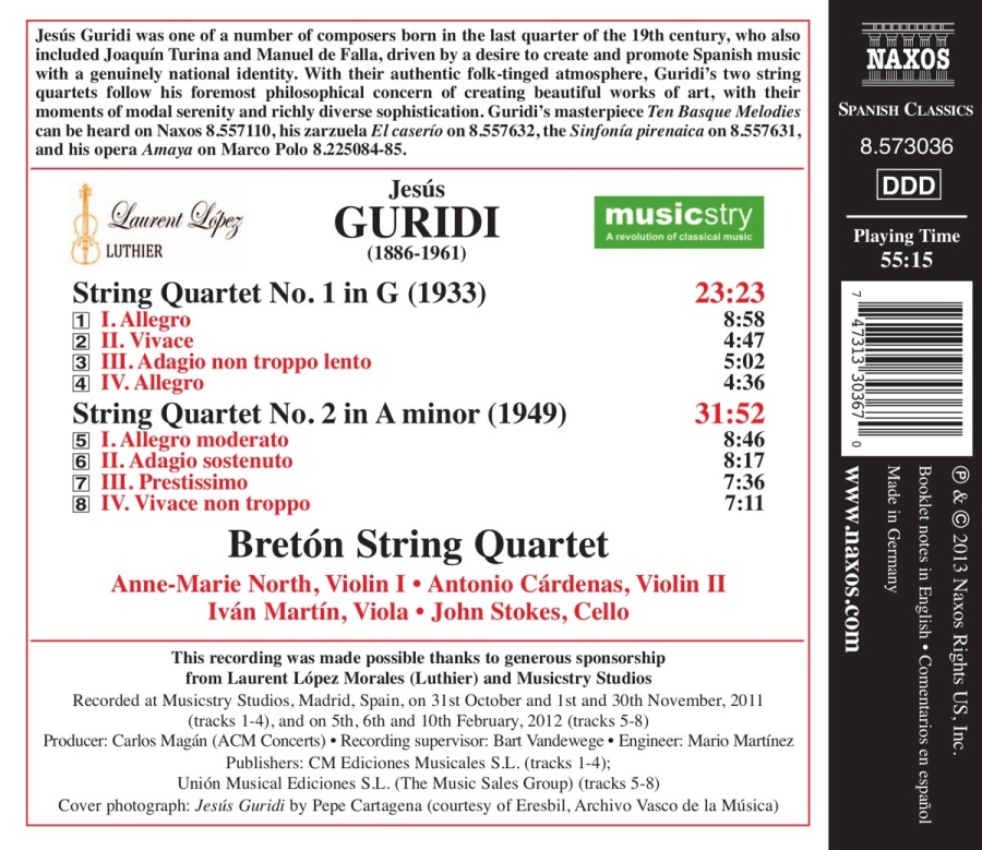 Guridi: String Quartets Nos. 1 & 2 - slide-1