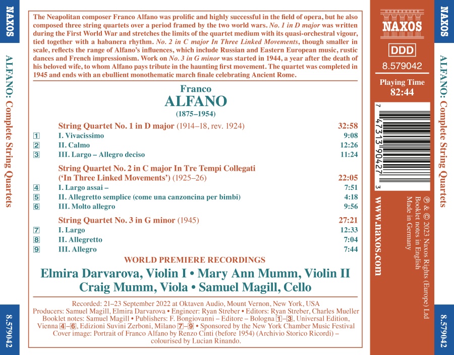 Alfano: Complete String Quartets - slide-1