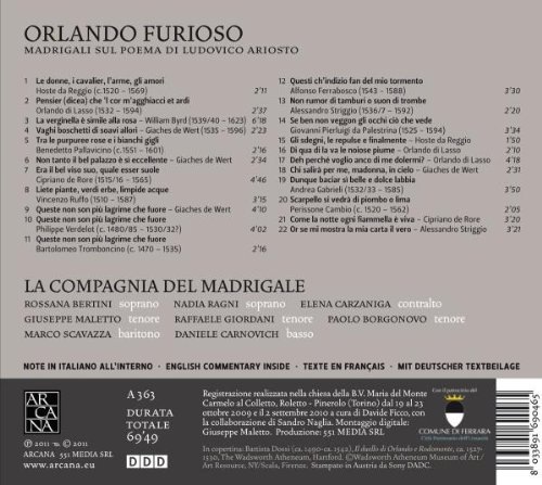 Orlando Furioso - Madrigals on Ludovico Ariosto’s epic poem - di Lasso, Byrd, de Wert, de Rore, Palestrina, Ferrabosco, ... - slide-1