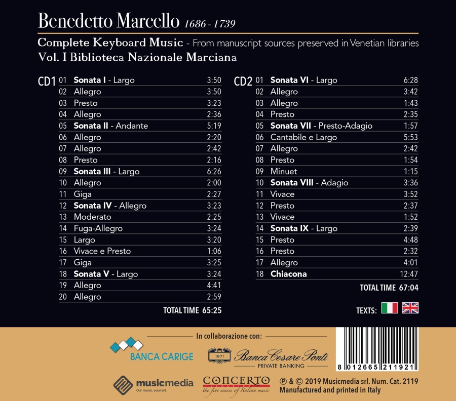 Marcello: Complete Keyboard Music Vol. 1 - slide-1