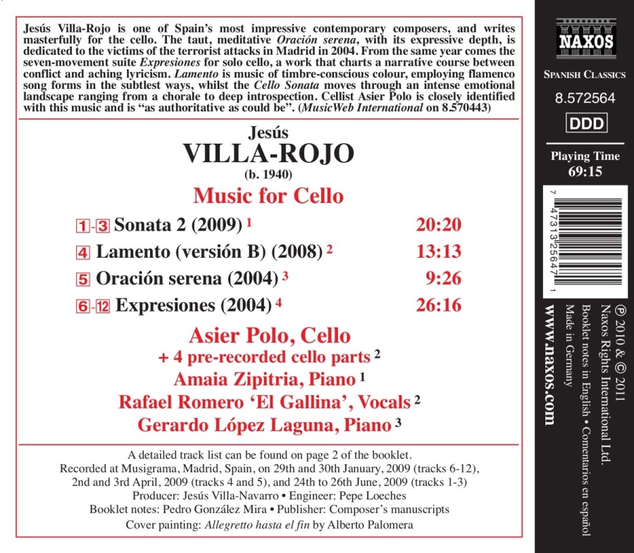 Villa-Rojo: Music for Cello - slide-1